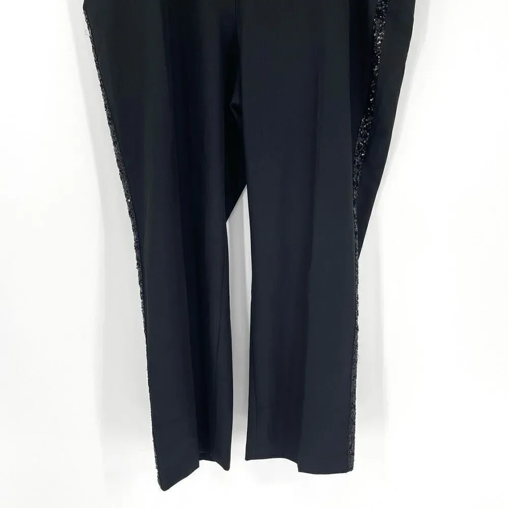 Lane Bryant Signature Fit Sequin Side‎ Tape The Perfect Drape Straight Pant 24